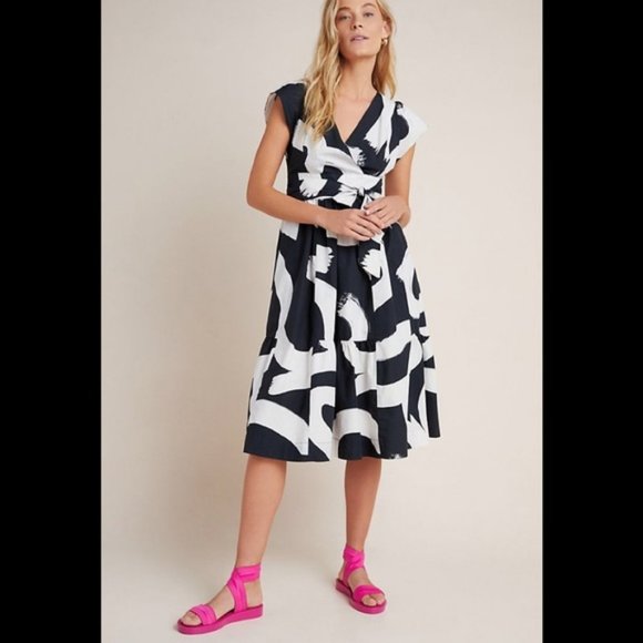 Anthropologie Dresses & Skirts - NWT Anthropologie mairead midi dress black white